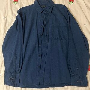 Eddie Bauer Indigo Blue Button-Front Shirt